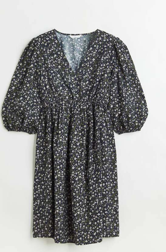 H & M & - MAMA Kopertowa sukienka - Niebieski