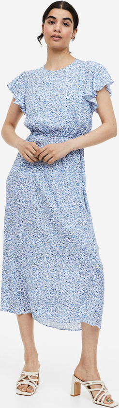 H & M & - MAMA Krepowana sukienka dla karmiącej - Niebieski