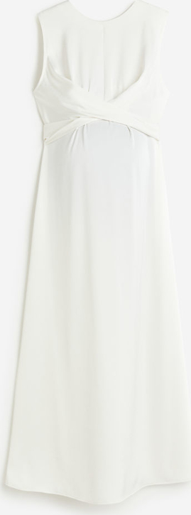 H & M & - MAMA Satynowa sukienka - Biały
