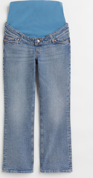 H & M & - MAMA Slim Flared Ankle Jeans - Niebieski