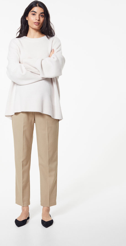 H & M & - MAMA Spodnie cygaretki do kostki - Brązowy