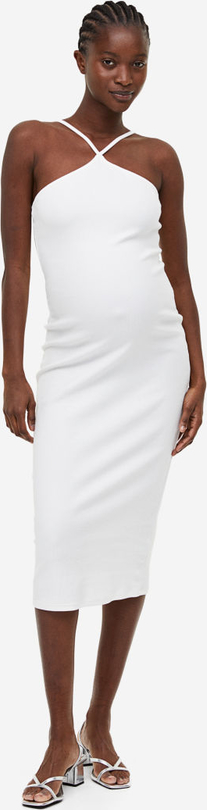 H & M & - MAMA Sukienka w prążki - Biały