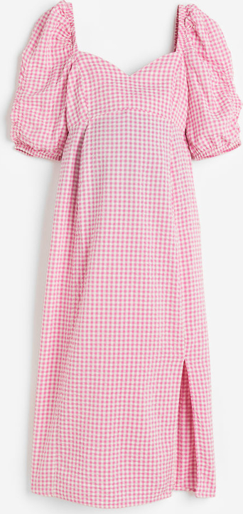 H & M & - MAMA Sukienka z bufkami - Różowy