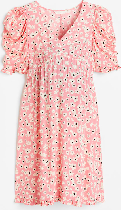 H & M & - MAMA Sukienka z falbankami - Różowy