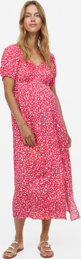 H & M & - MAMA Sukienka z odkrytymi ramionami - Różowy