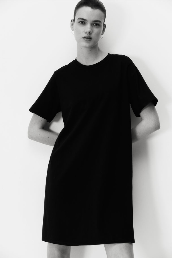 H & M & - MAMA T-shirtowa sukienka dla karmiącej - Czarny