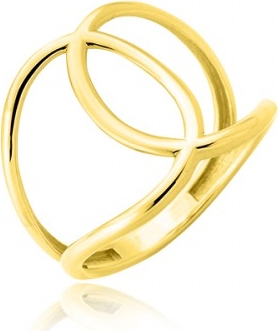 Hosa Złoty pierścionek skrzyżowane obręcze