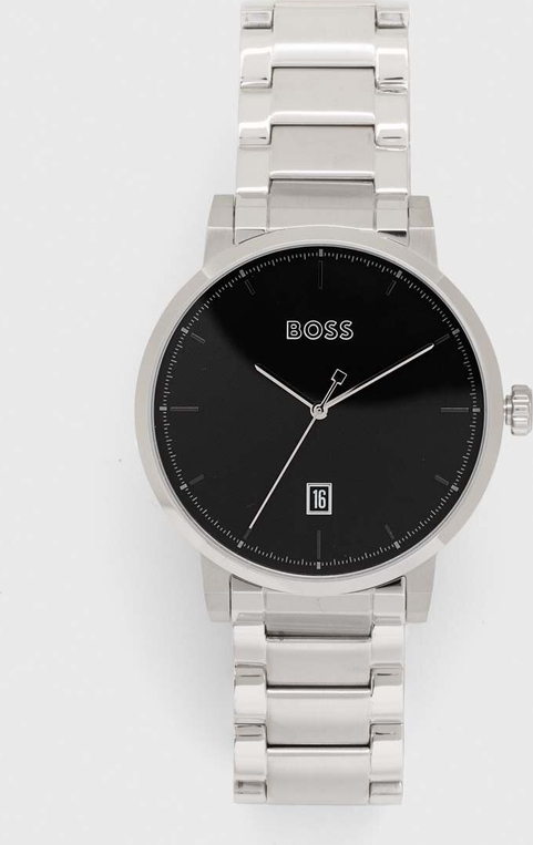 Hugo Boss BOSS zegarek i etui na karty kolor srebrny