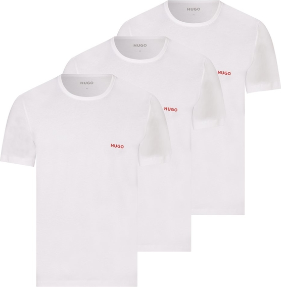 Hugo Boss HUGO T-shirty pakowane po 3 szt. Mężczyźni Bawełna biały jednolity