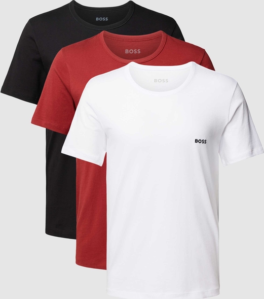 Hugo Boss T-shirt z detalem z logo w zestawie 3 szt.