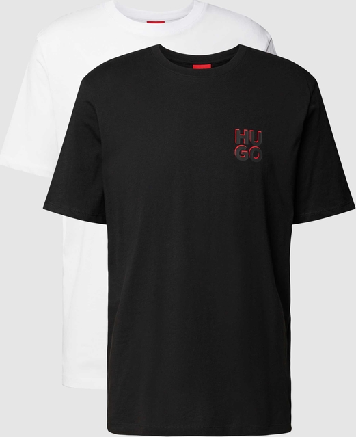 Hugo Boss T-shirt z nadrukiem z logo w zestawie 2 szt. model ‘Dimento’