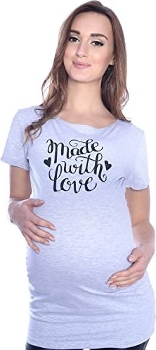 Inne Komfortowy T-shirt „Made with love” dla kobiet w ciąży 9080 melanż