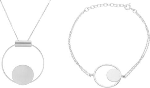 Irbis.style srebrny komplet biżuterii - bransoletka i naszyjnik
