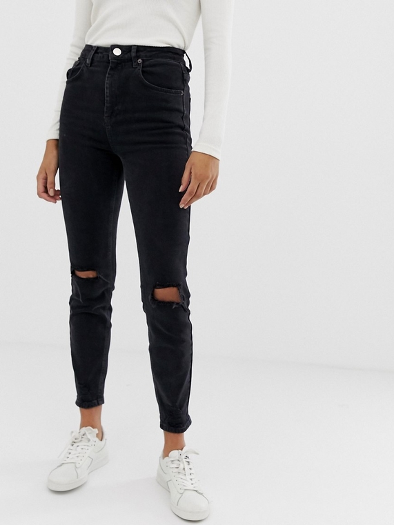 Jeansy Asos w street stylu z jeansu