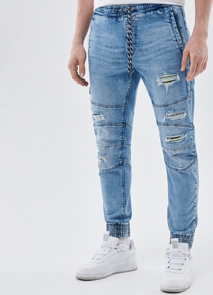 Jeansy Cropp z jeansu w młodzieżowym stylu