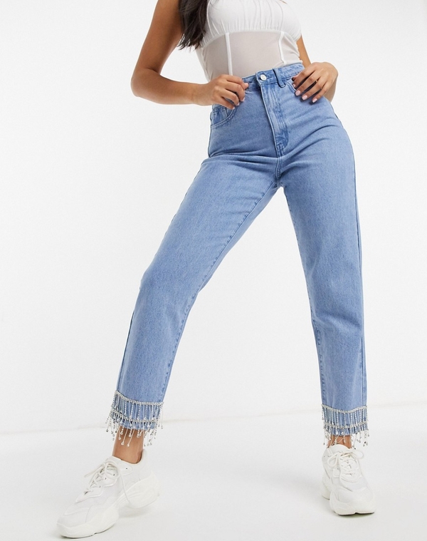 Jeansy Missguided w stylu casual z jeansu