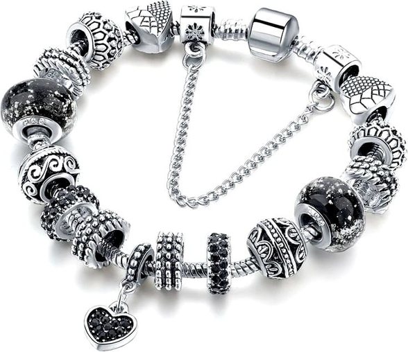 Jewelry & Watches Bransoletka modułowa charms srebrna serduszko