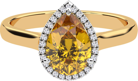 Jubilé - Biżuteria Yes Pierścionek z dwukolorowego złota z cytrynem i diamentami - Jubilé