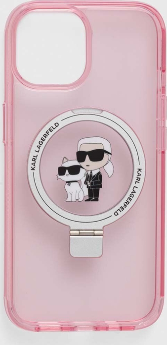 Karl Lagerfeld etui na telefon iPhone 15 6.1 kolor różowy