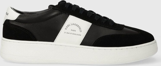 Karl Lagerfeld sneakersy skórzane KOURT III kolor czarny KL51524