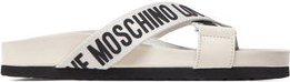 Klapki Love Moschino w stylu casual z płaską podeszwą