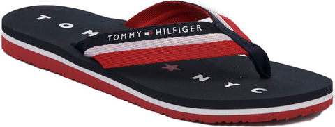 Klapki Tommy Hilfiger w stylu casual z płaską podeszwą
