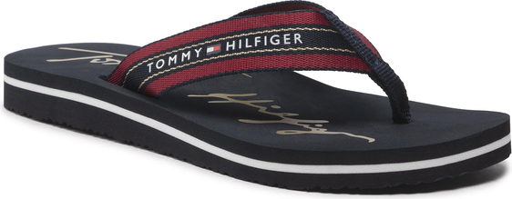 Klapki Tommy Hilfiger w stylu casual z płaską podeszwą