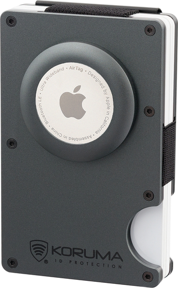 Koruma Aluminiowe etui na karty z miejscem na AirTag od Apple (ciemny szary)