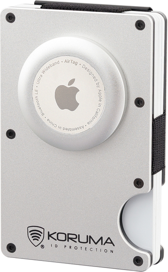 Koruma Aluminiowe etui na karty z miejscem na AirTag od Apple (srebrny)