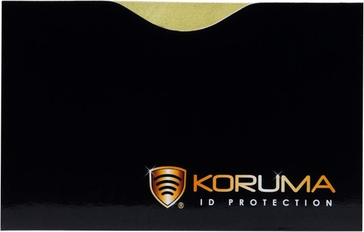 Koruma Ekranowane etui chroniące przed nieautoryzowanym odczytem kart zbliżeniowych - kolor czarny logo złote
