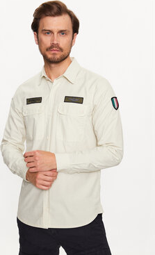 Koszula Aeronautica Militare z klasycznym kołnierzykiem z długim rękawem w stylu casual
