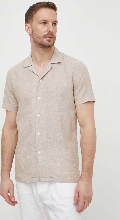 Koszula answear.com z krótkim rękawem z lnu w stylu casual
