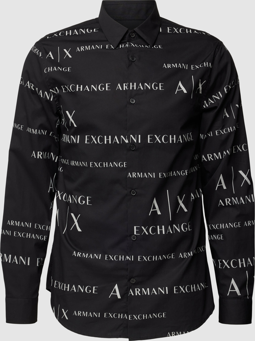 Koszula Armani Exchange z klasycznym kołnierzykiem z bawełny z długim rękawem