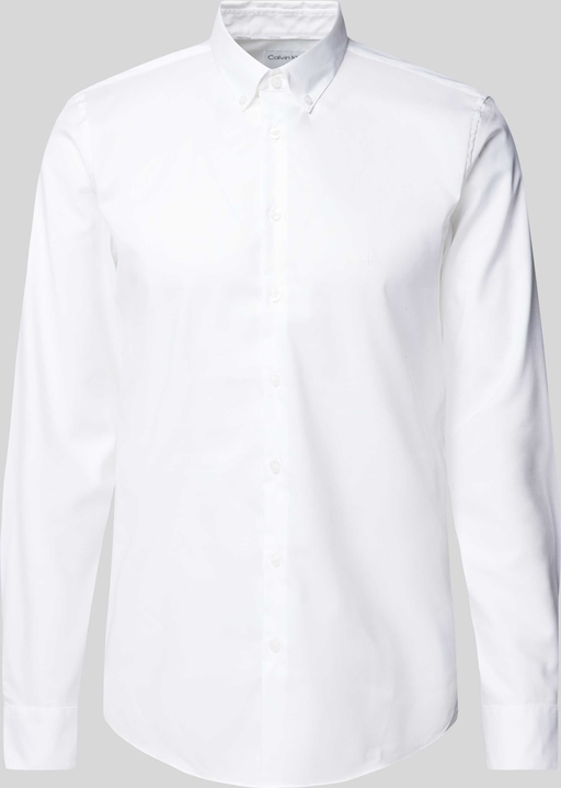 Koszula Calvin Klein z bawełny z długim rękawem z kołnierzykiem button down