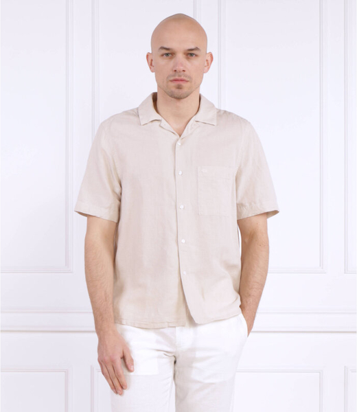 Koszula Calvin Klein z klasycznym kołnierzykiem z bawełny z krótkim rękawem