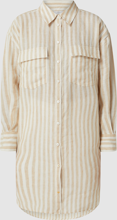 Koszula Fynch Hatton z dekoltem w kształcie litery v z lnu z długim rękawem