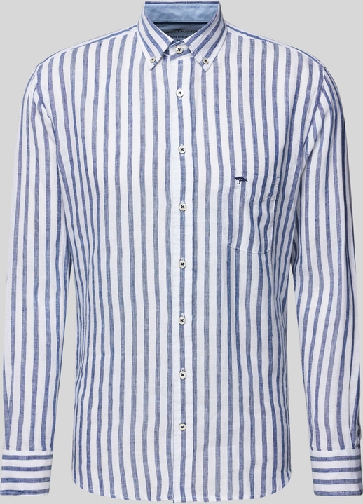 Koszula Fynch Hatton z lnu w stylu casual z kołnierzykiem button down