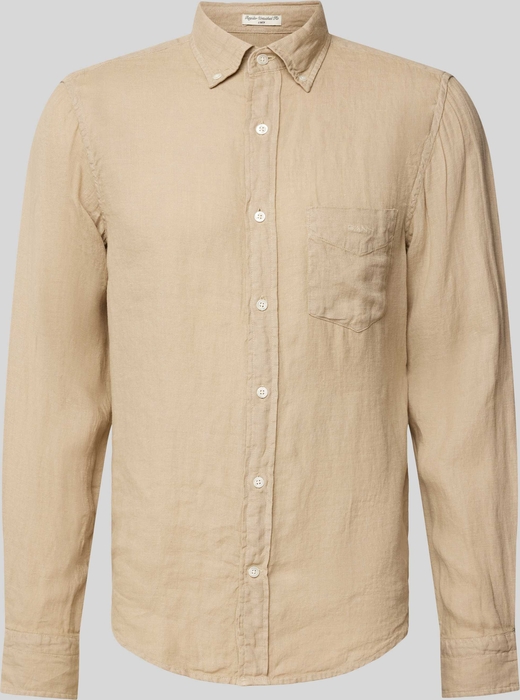Koszula Gant z kołnierzykiem button down z lnu w stylu casual
