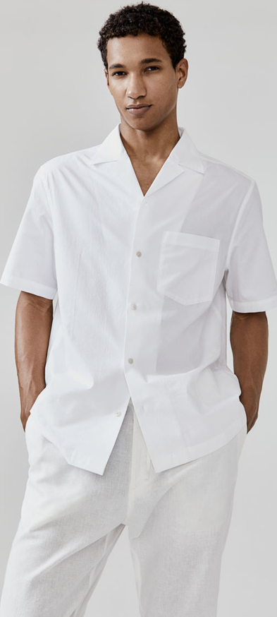 Koszula H & M z krótkim rękawem z tkaniny