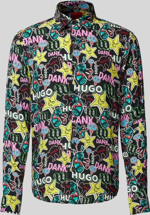 Koszula Hugo Boss w stylu casual z długim rękawem z nadrukiem