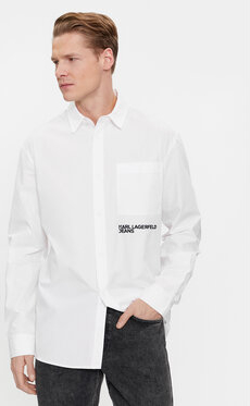 Koszula Karl Lagerfeld z długim rękawem z klasycznym kołnierzykiem