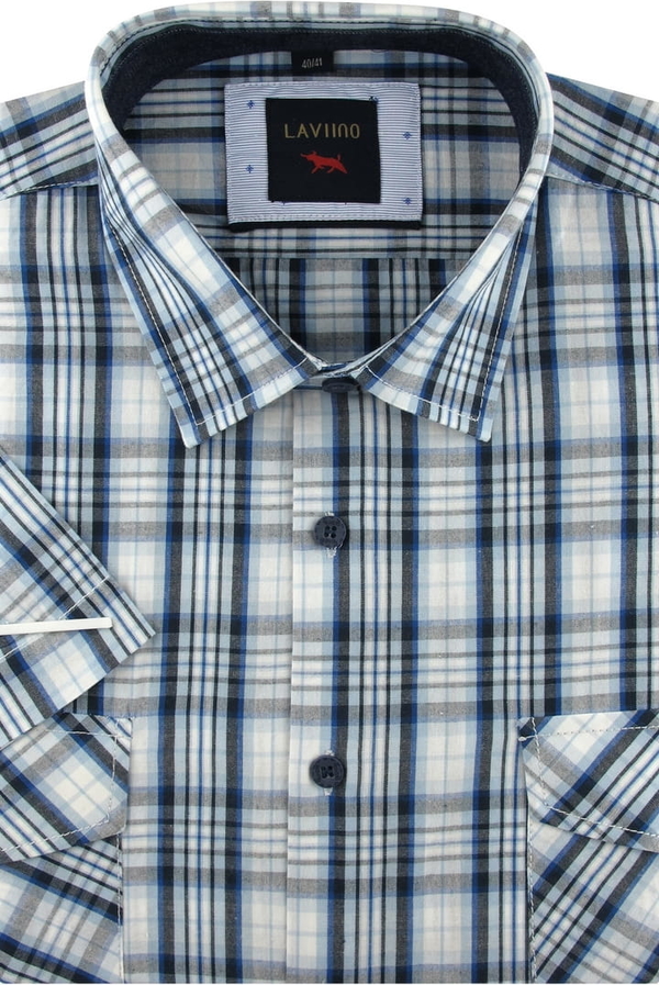Koszula Laviino z długim rękawem z tkaniny z klasycznym kołnierzykiem