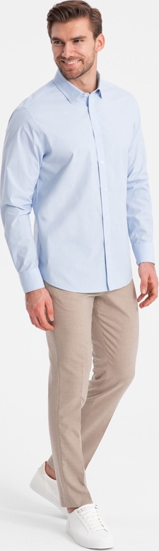 Koszula Ombre z długim rękawem z tkaniny z klasycznym kołnierzykiem