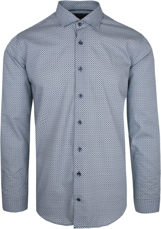 Koszula Rigon w geometryczne wzory z bawełny z długim rękawem