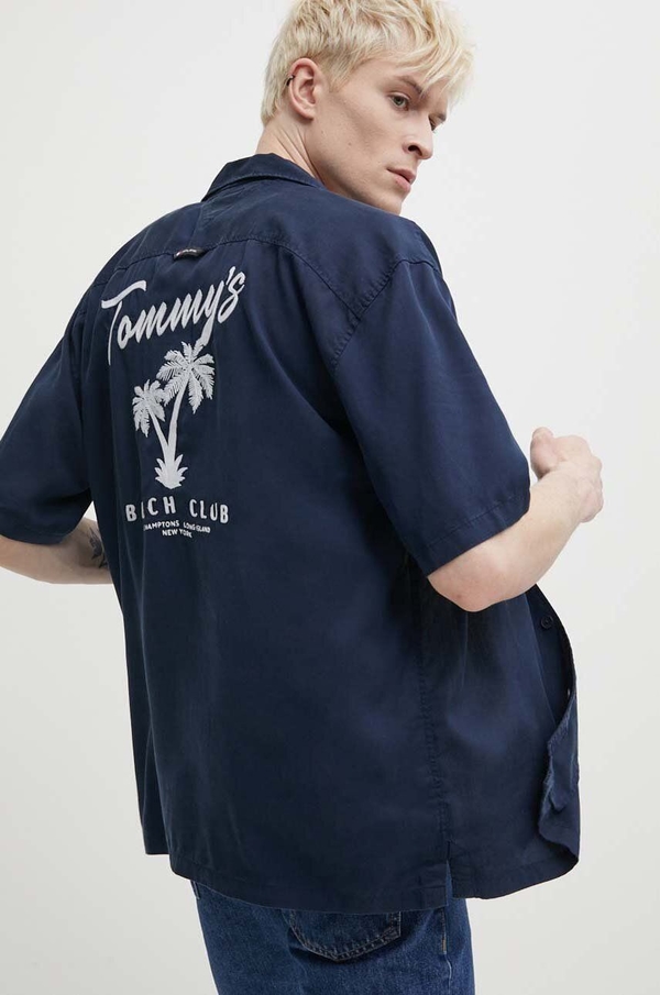 Koszula Tommy Jeans w młodzieżowym stylu z krótkim rękawem