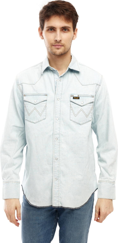 Koszula Wrangler z klasycznym kołnierzykiem z jeansu z długim rękawem