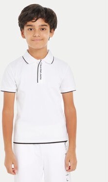 Koszulka dziecięca Calvin Klein dla chłopców z jeansu z krótkim rękawem