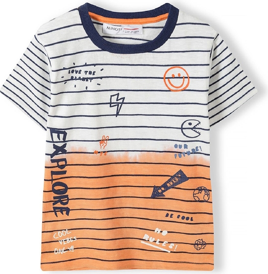 Koszulka dziecięca Minoti dla chłopców z bawełny w paseczki
