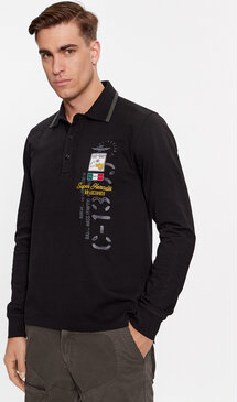 Koszulka polo Aeronautica Militare w młodzieżowym stylu z długim rękawem