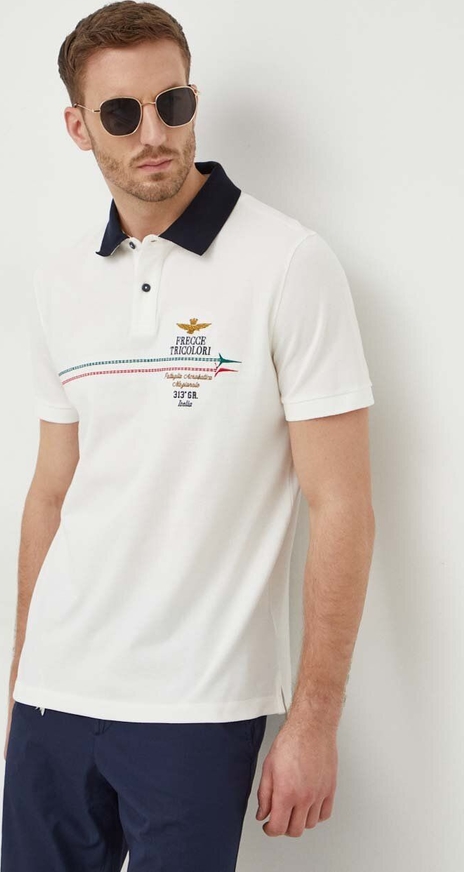 Koszulka polo Aeronautica Militare z krótkim rękawem w młodzieżowym stylu